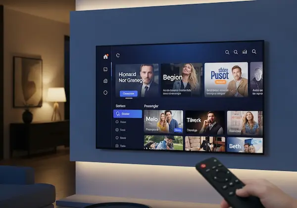 Interface do aplicativo em uma Smart TV após solicitar o teste IPTV.
